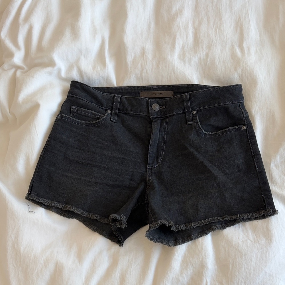 Joe’s Black Frayed Hem Women's Denim Shorts (Stretchy)
